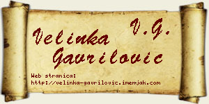 Velinka Gavrilović vizit kartica
